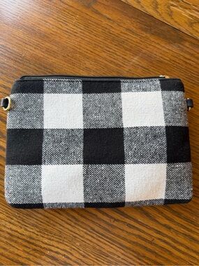 Black & White Buffalo Check Crossbody Bag